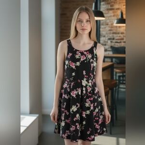 Express Black Floral Dress Size 0